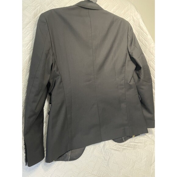 Cloudstyle Men's Dinner Jacket Blue and Gold Embroidered On Silky Black Sz Small - Picture 16 of 16